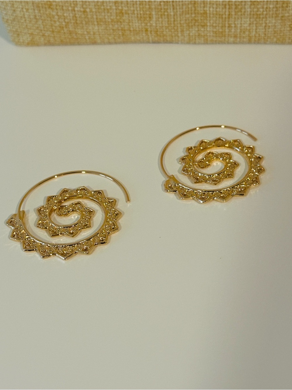 Fashion Jewelry Gold Sun Spiral Hoop Earrings - Women Jewelry
